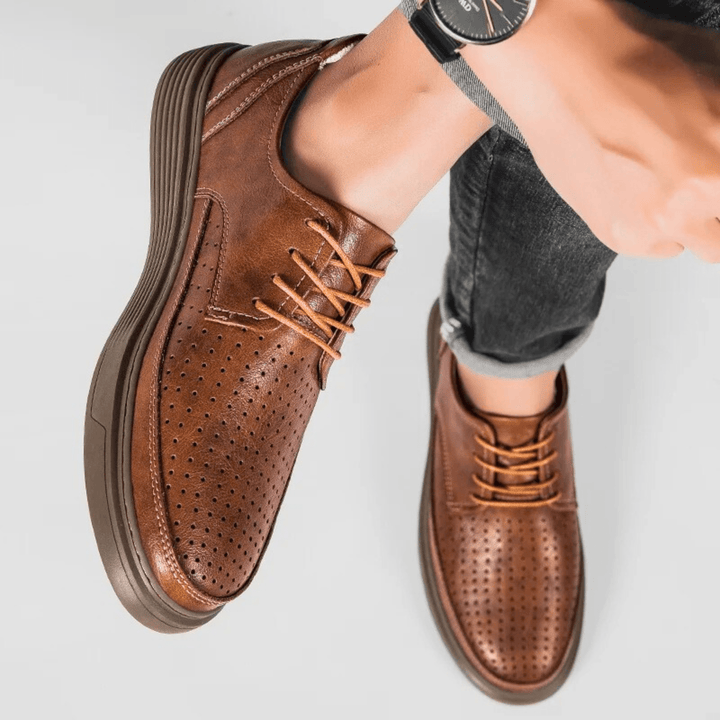 Nortvale - Formal Genuine Leather Shoes - 14:175#Brown - Hollow;200000124:200000334