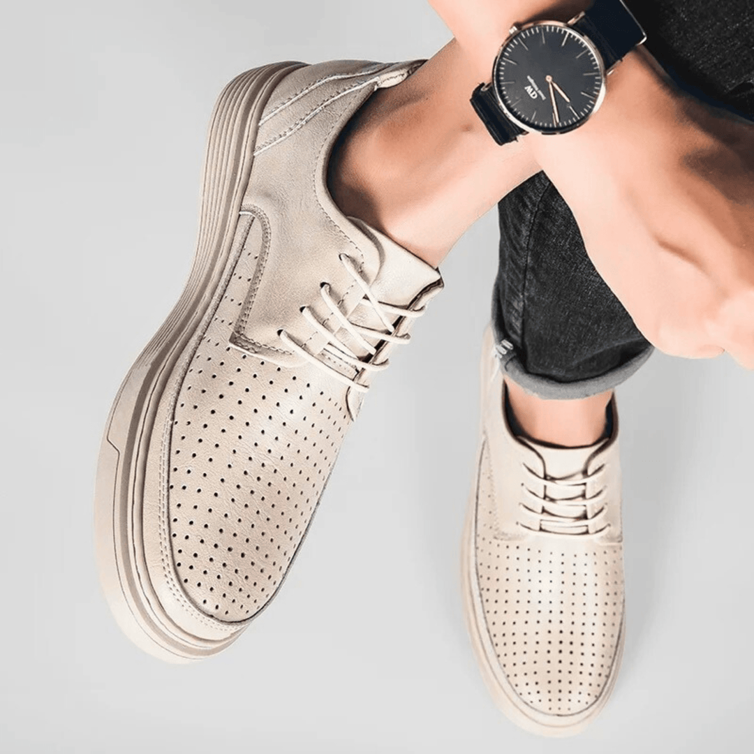 Nortvale - Formal Genuine Leather Shoes - 14:496#Beige - Hollow;200000124:200000334