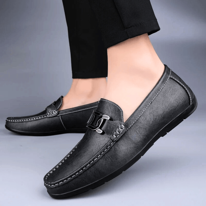 Nortvale - Formal Genuine Leather Slip - Ons - 14:193#Black;200000124:200000898