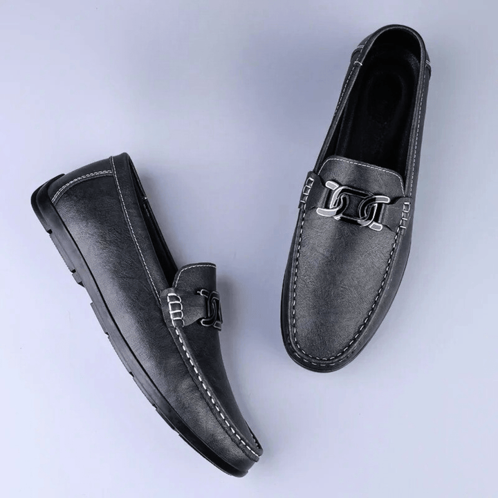 Nortvale - Formal Genuine Leather Slip - Ons - 14:193#Black;200000124:200000898