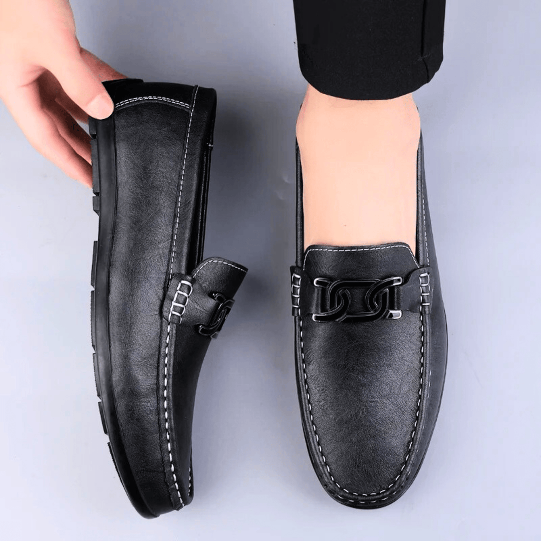 Nortvale - Formal Genuine Leather Slip - Ons - 14:193#Black;200000124:200000898