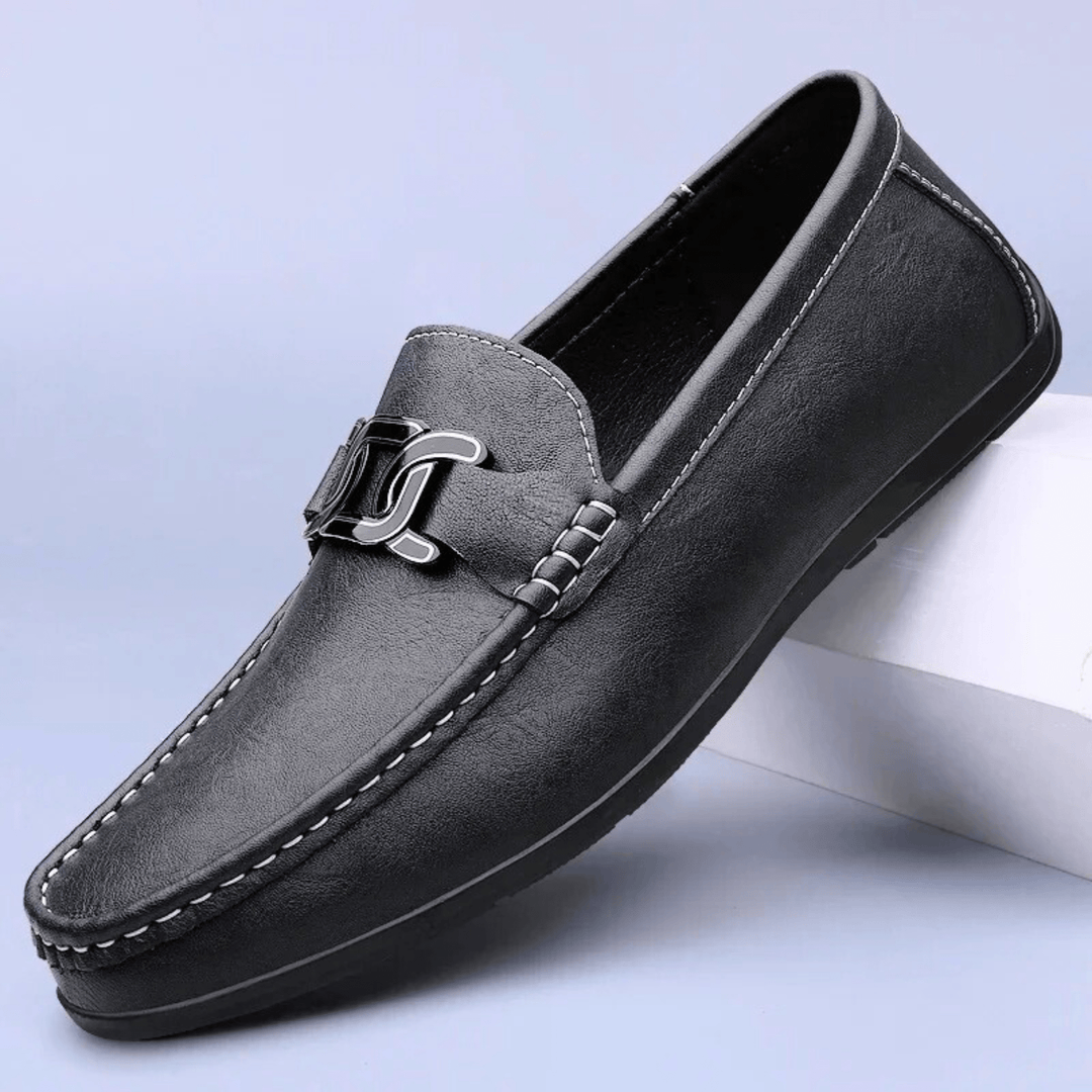 Nortvale - Formal Genuine Leather Slip - Ons - 14:193#Black;200000124:200000898
