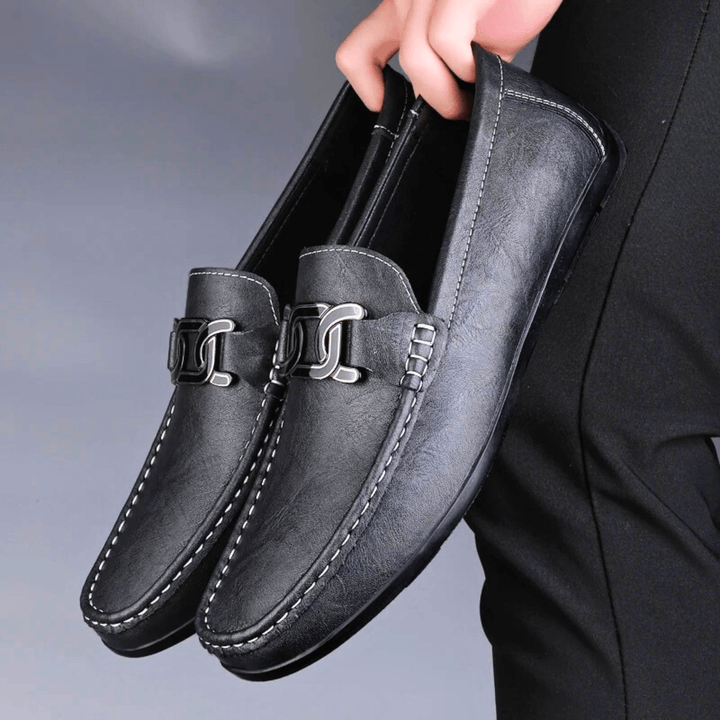 Nortvale - Formal Genuine Leather Slip - Ons - 14:193#Black;200000124:200000898