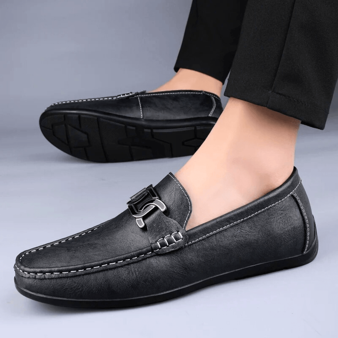 Nortvale - Formal Genuine Leather Slip - Ons - 14:193#Black;200000124:200000898