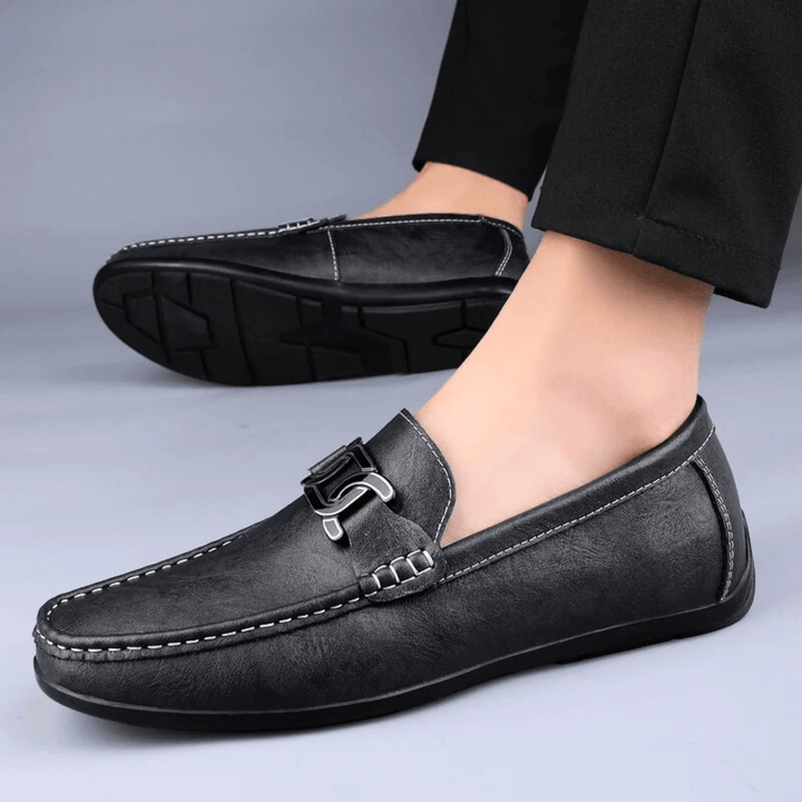 Nortvale - Formal Genuine Leather Slip - Ons - 14:193#Black;200000124:200000898