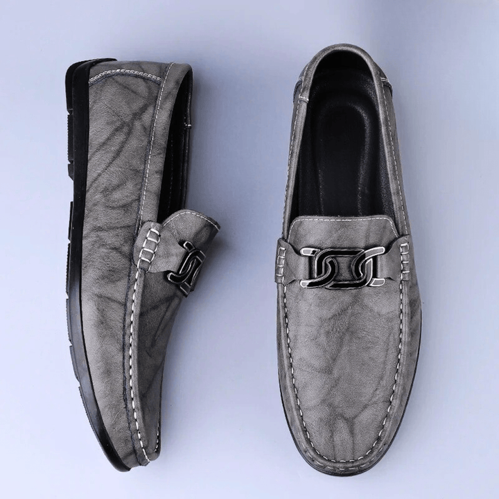 Nortvale - Formal Genuine Leather Slip - Ons - 14:691#Grey;200000124:200000898