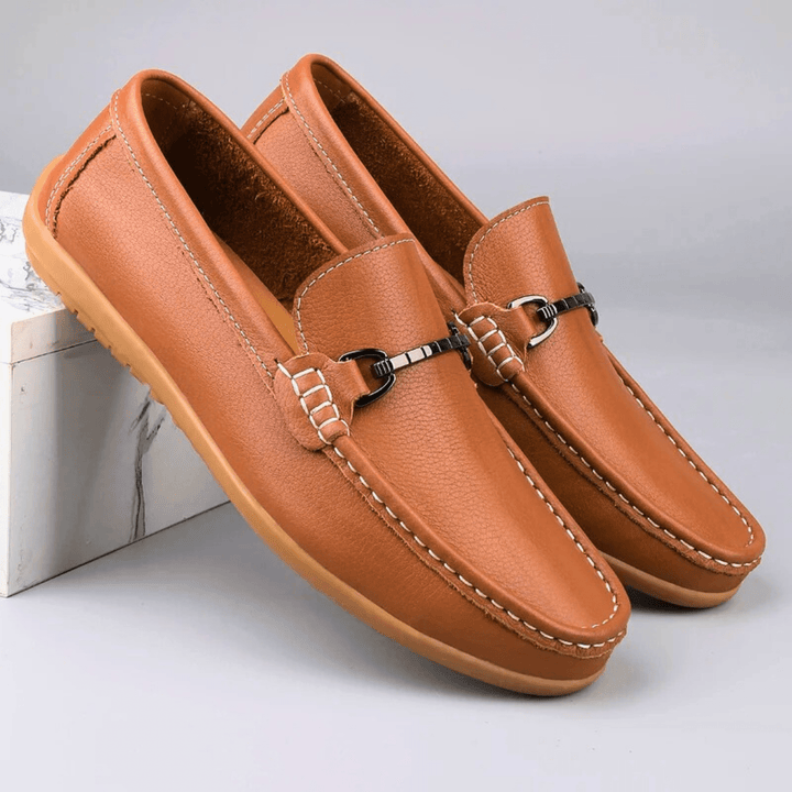 Nortvale - Genuine Leather Casual Moccasins - 14:365458#Brown;200000124:200000334