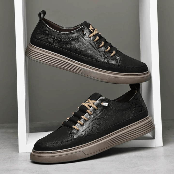 Nortvale - GritWalk Genuine Leather Sneakers - 14:193#Black;200000124:200000898