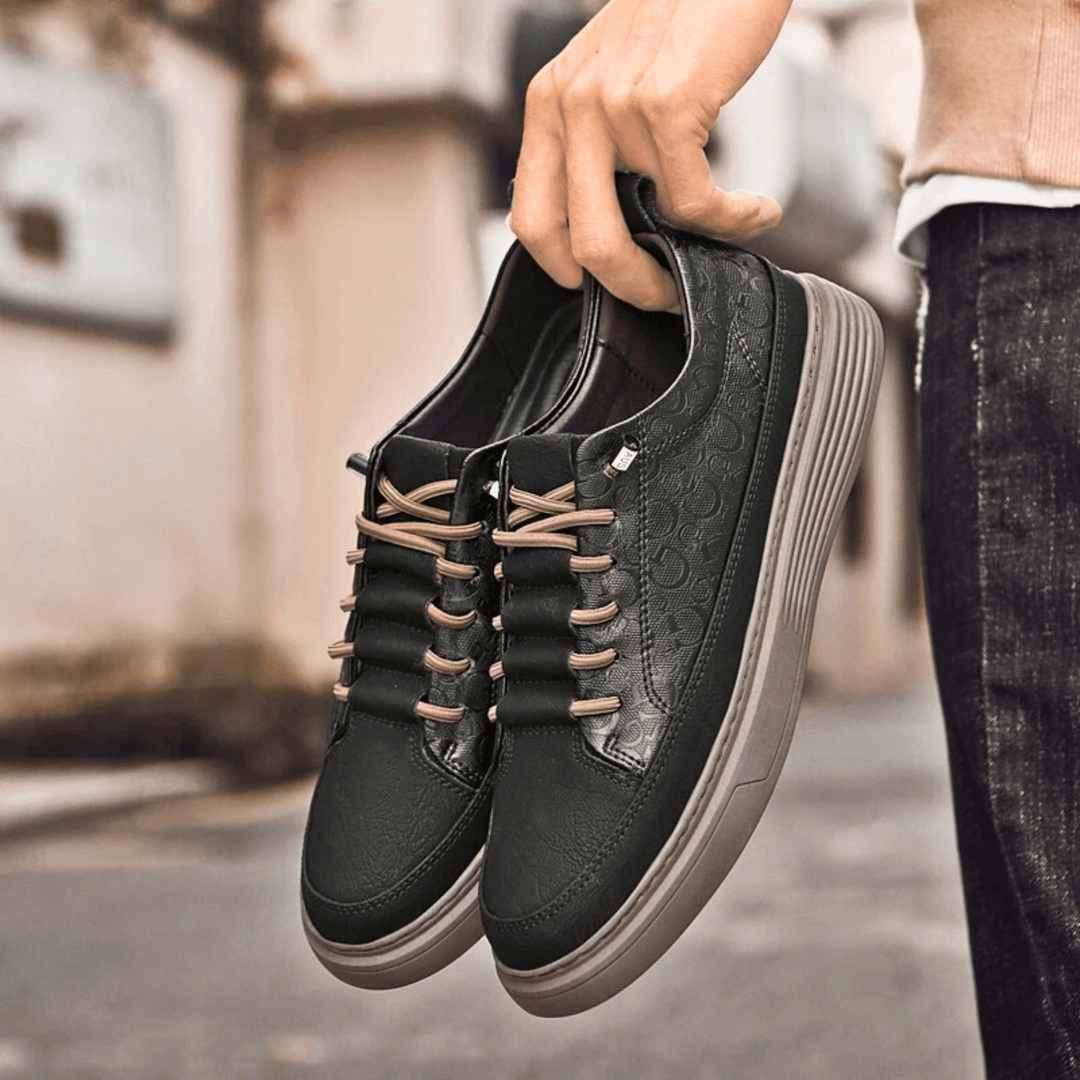 Nortvale - GritWalk Genuine Leather Sneakers - 14:193#Black;200000124:200000898
