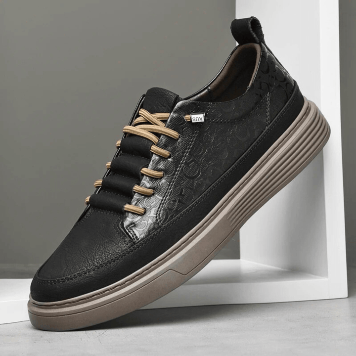 Nortvale - GritWalk Genuine Leather Sneakers - 14:193#Black;200000124:200000898