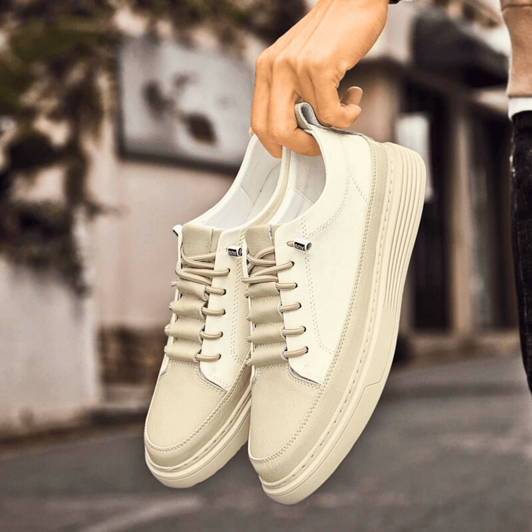 Nortvale - GritWalk Genuine Leather Sneakers - 14:200002130#White;200000124:200000898