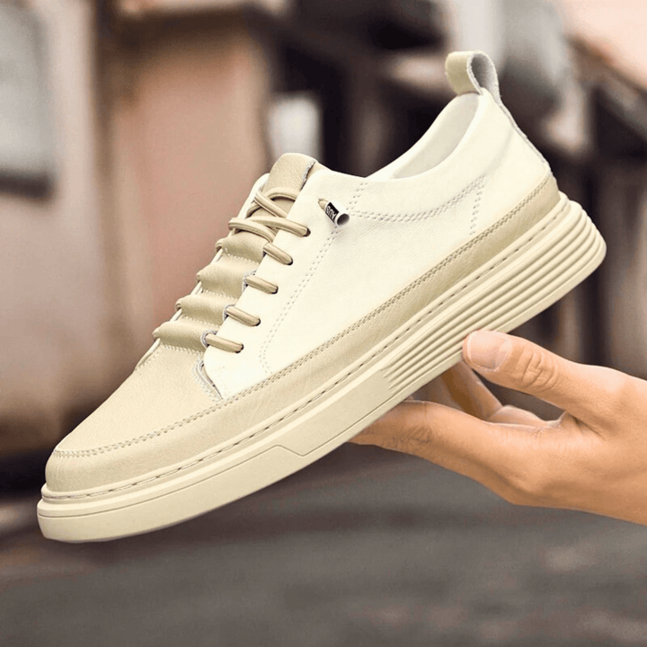 Nortvale - GritWalk Genuine Leather Sneakers - 14:200002130#White;200000124:200000898