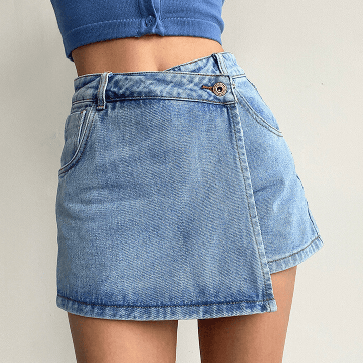 Nortvale - High - Waist Denim Skirt Shorts - 14:173;5:200000991