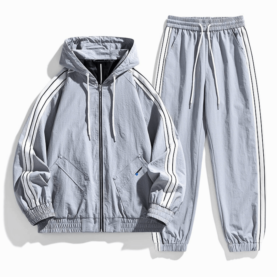 Nortvale - Hooded Tracksuit Set - 14:193#39507 Black;5:200661035