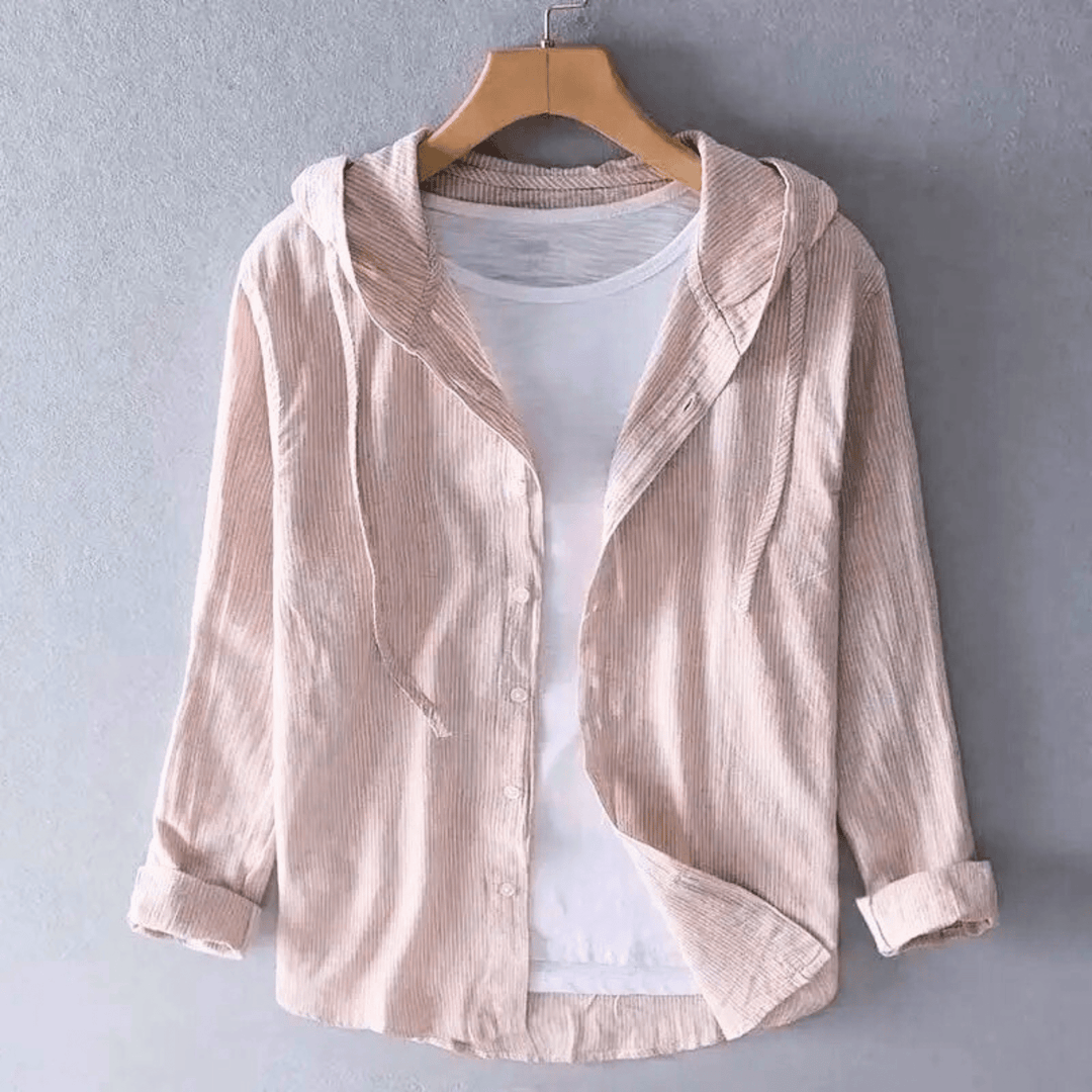 Nortvale - Horizon Linen Button Hoodie - 14:365458Apricot;5:200000990