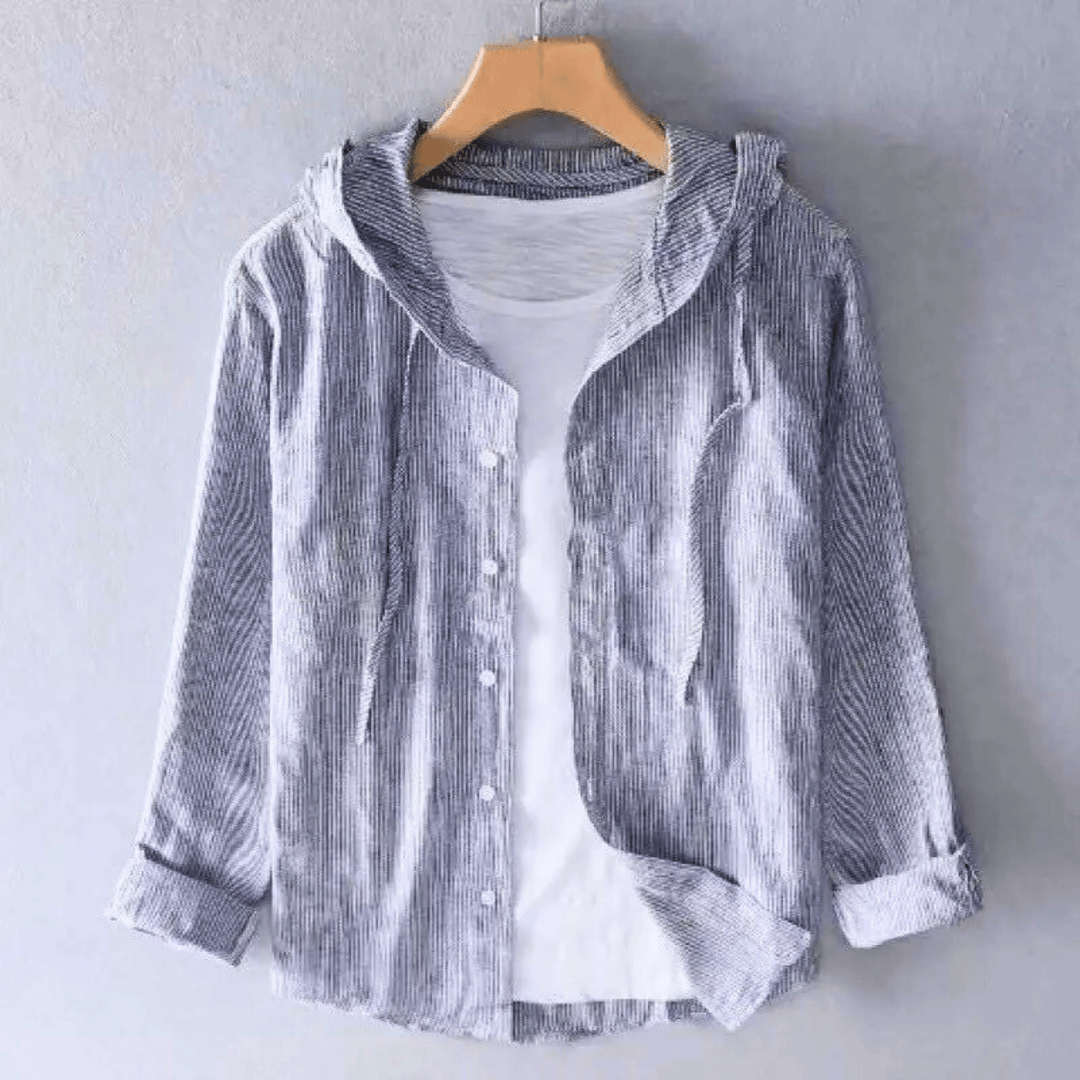 Nortvale - Horizon Linen Button Hoodie - 14:691;5:200000990