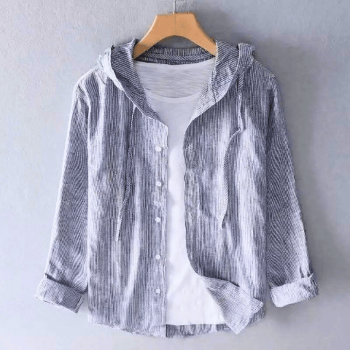 Nortvale - Horizon Linen Button Hoodie - 14:691;5:200000990
