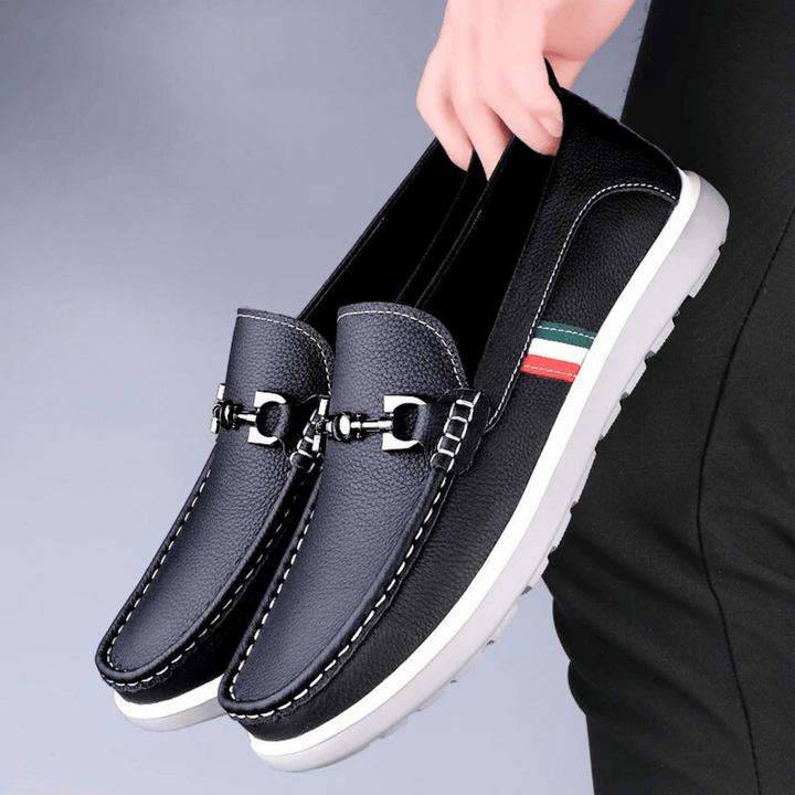 Nortvale - Italian Genuine Leather Slip - Ons - 14:193#Black;200000124:200000898