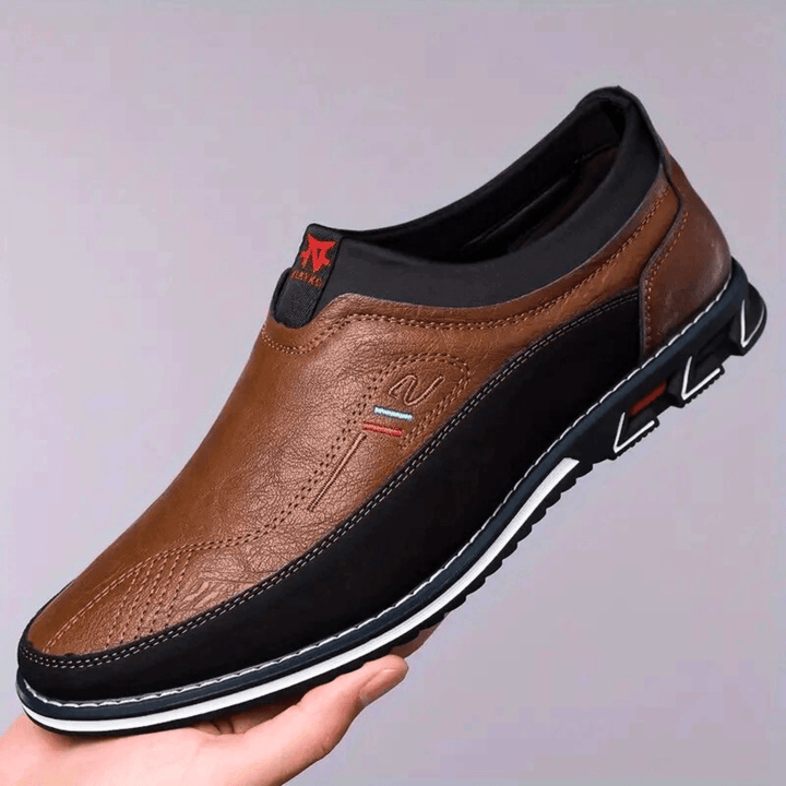 Nortvale - Leather Formal Slip - Ons - 14:366#light brown;200000124:200000898