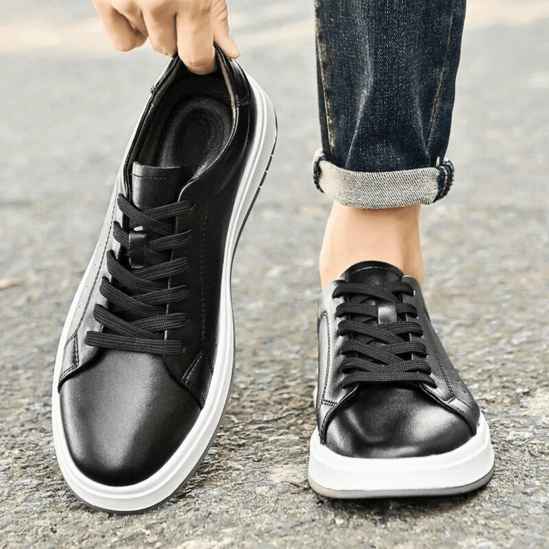 Nortvale - Milano Genuine Leather Sneakers - 14:193#Black;200000124:200000898