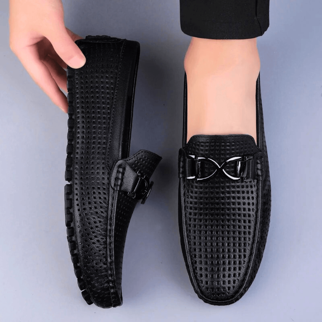 Nortvale - Perforated Genuine Leather Loafers - 14:193;200000124:100010482