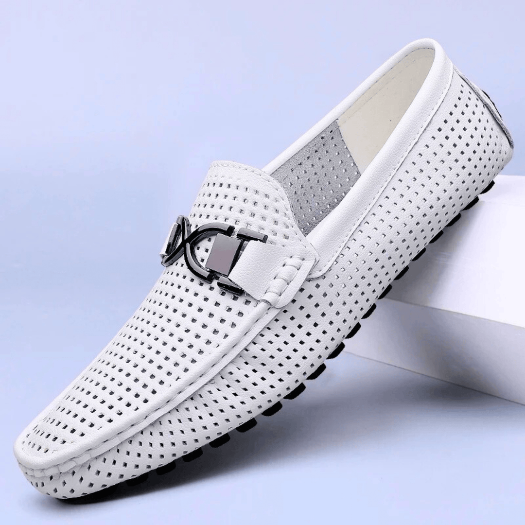 Nortvale - Perforated Genuine Leather Loafers - 14:29;200000124:100010482