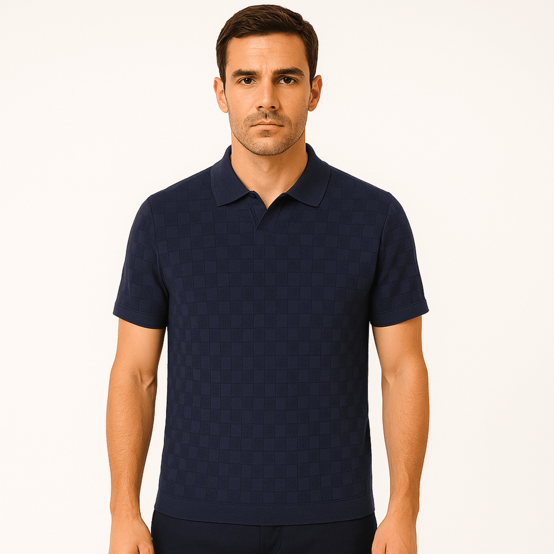 Nortvale - Plaid Ice Silk Polo Shirt - 14:1052#Black;5:361386#Asian M 48 - 56KG