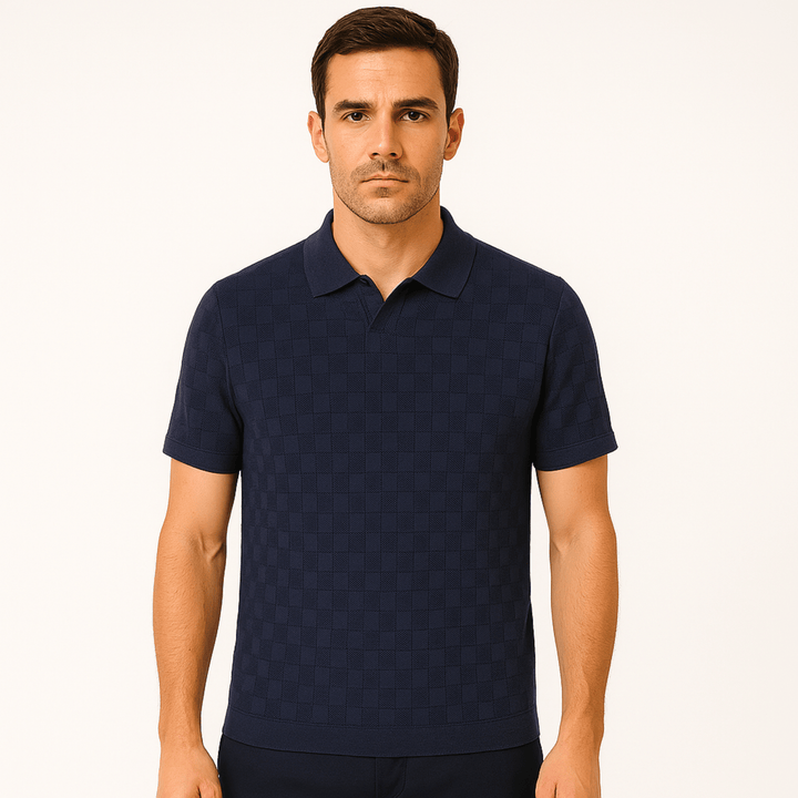 Nortvale - Plaid Ice Silk Polo Shirt - 14:1052#Black;5:361386#Asian M 48 - 56KG