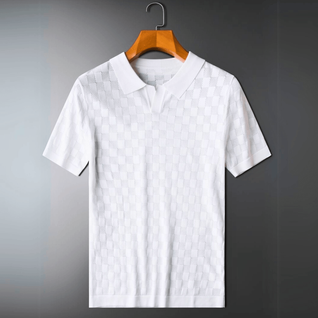 Nortvale - Plaid Ice Silk Polo Shirt - 14:1052#Black;5:361386#Asian M 48 - 56KG