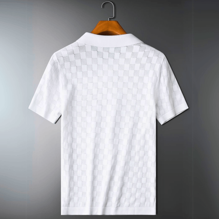 Nortvale - Plaid Ice Silk Polo Shirt - 14:1052#Black;5:361386#Asian M 48 - 56KG