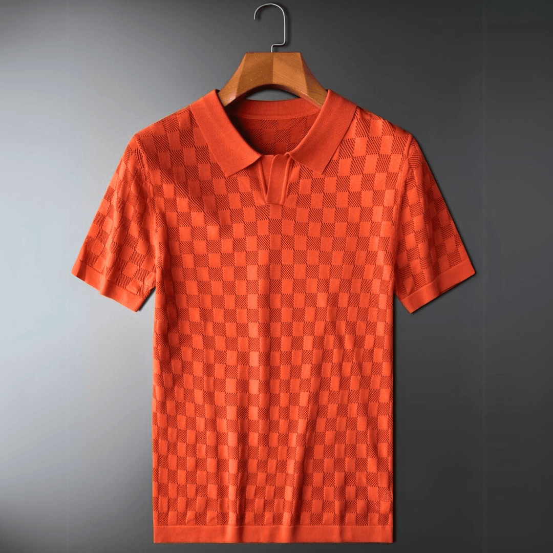 Nortvale - Plaid Ice Silk Polo Shirt - 14:1052#Black;5:361386#Asian M 48 - 56KG