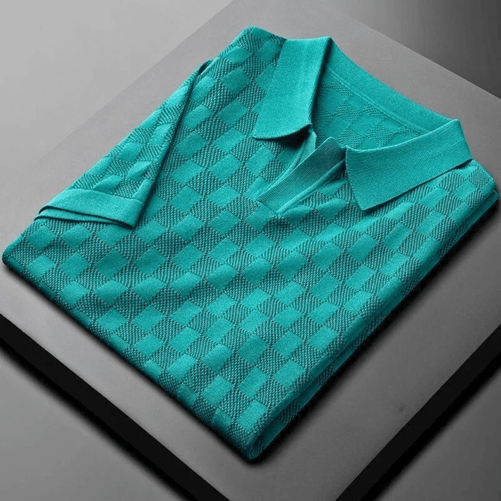 Nortvale - Plaid Ice Silk Polo Shirt - 14:200003699#Green;5:361386#Asian M 48 - 56KG