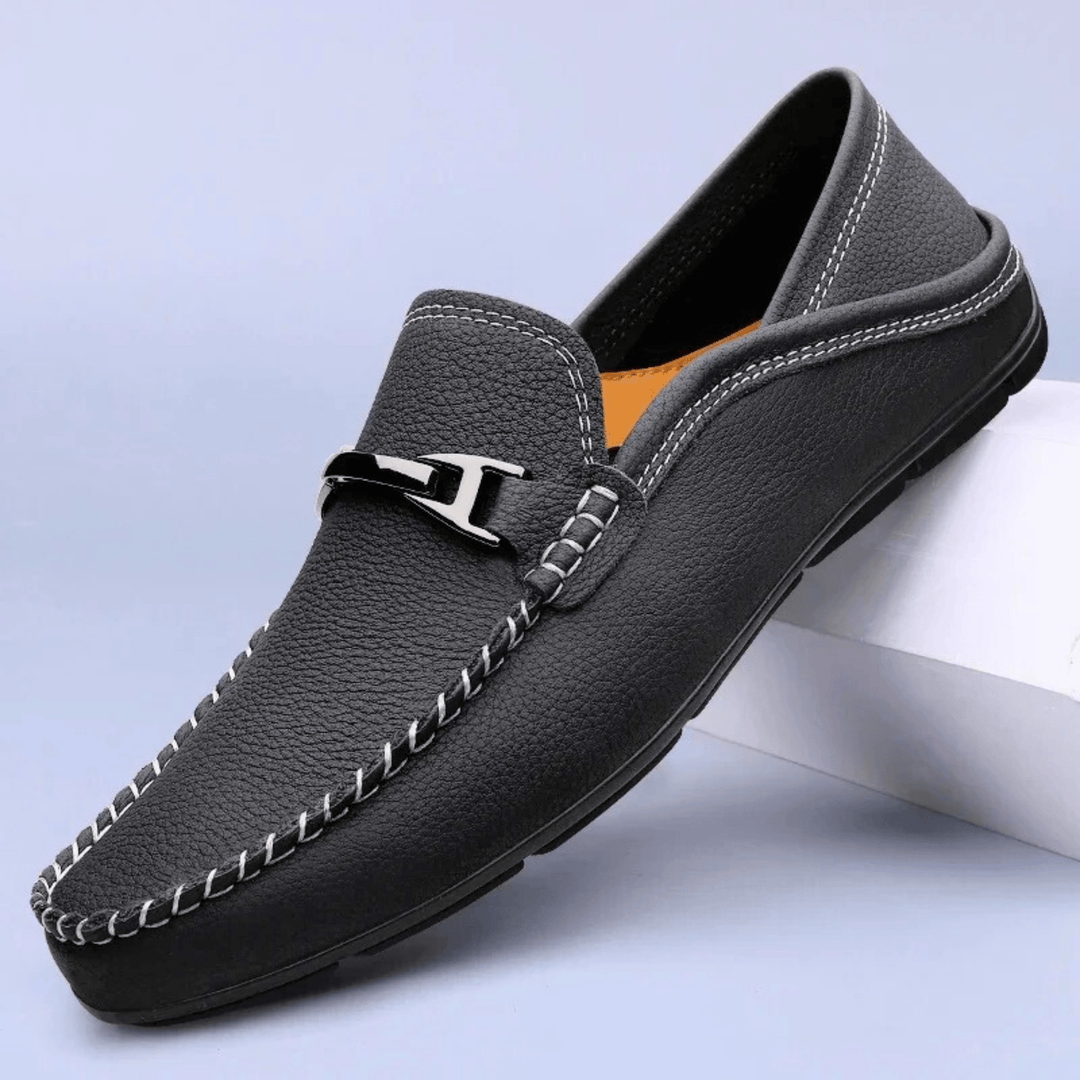 Nortvale - Soft Genuine Leather Loafers - 14:193#Black;200000124:200000334