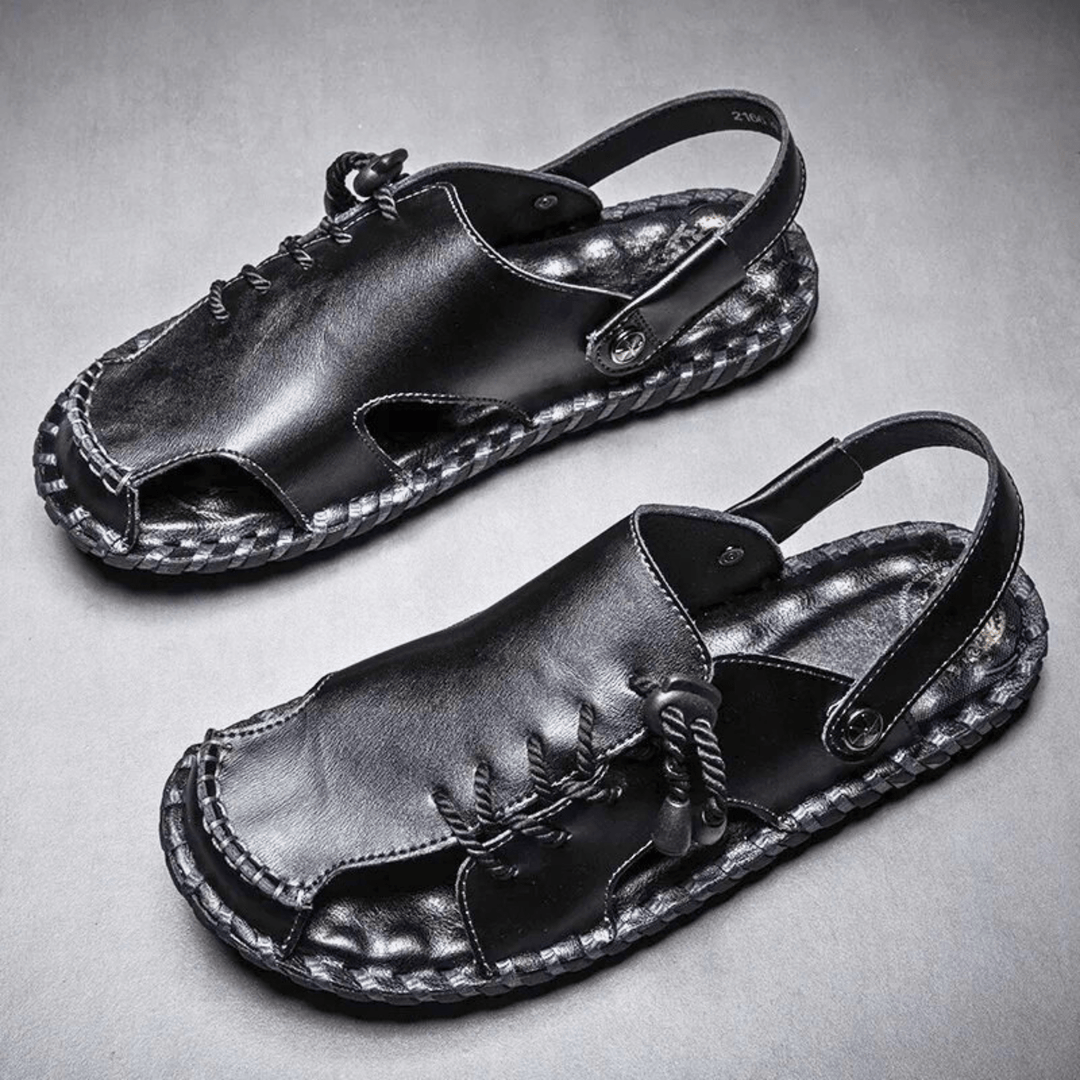 Nortvale - Strado Leather Sandals - 14:193#black;200000124:200000898