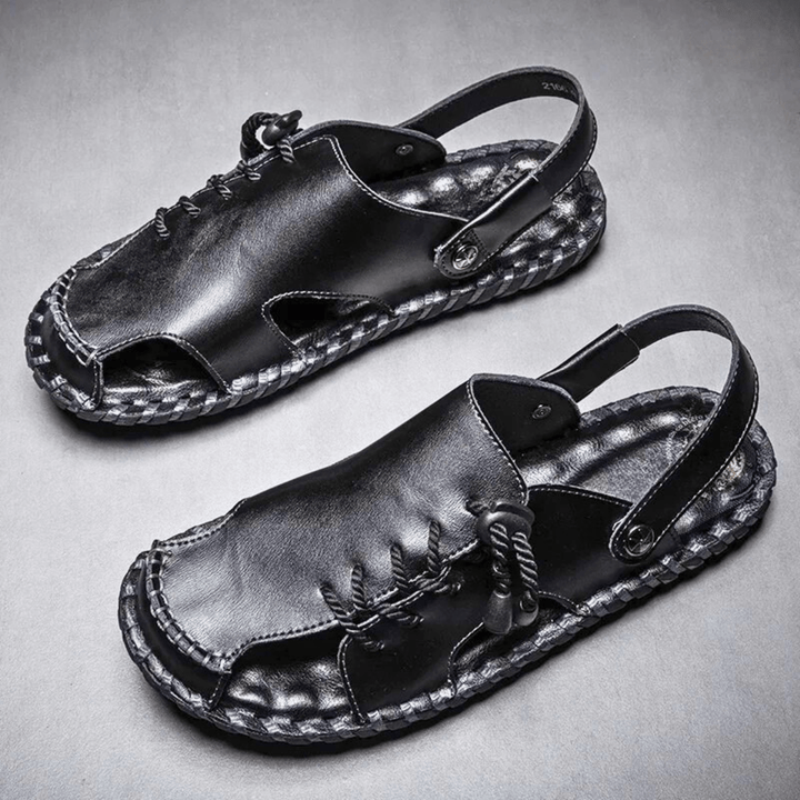 Nortvale - Strado Leather Sandals - 14:193#black;200000124:200000898