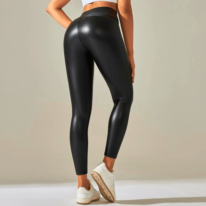Nortvale - Stretch High - Waist Leather Leggings - 14:771#Black;5:100014066