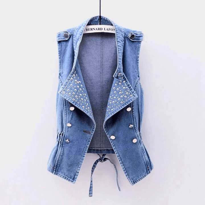 Nortvale - Studded Rebel Denim Vest - 000000000