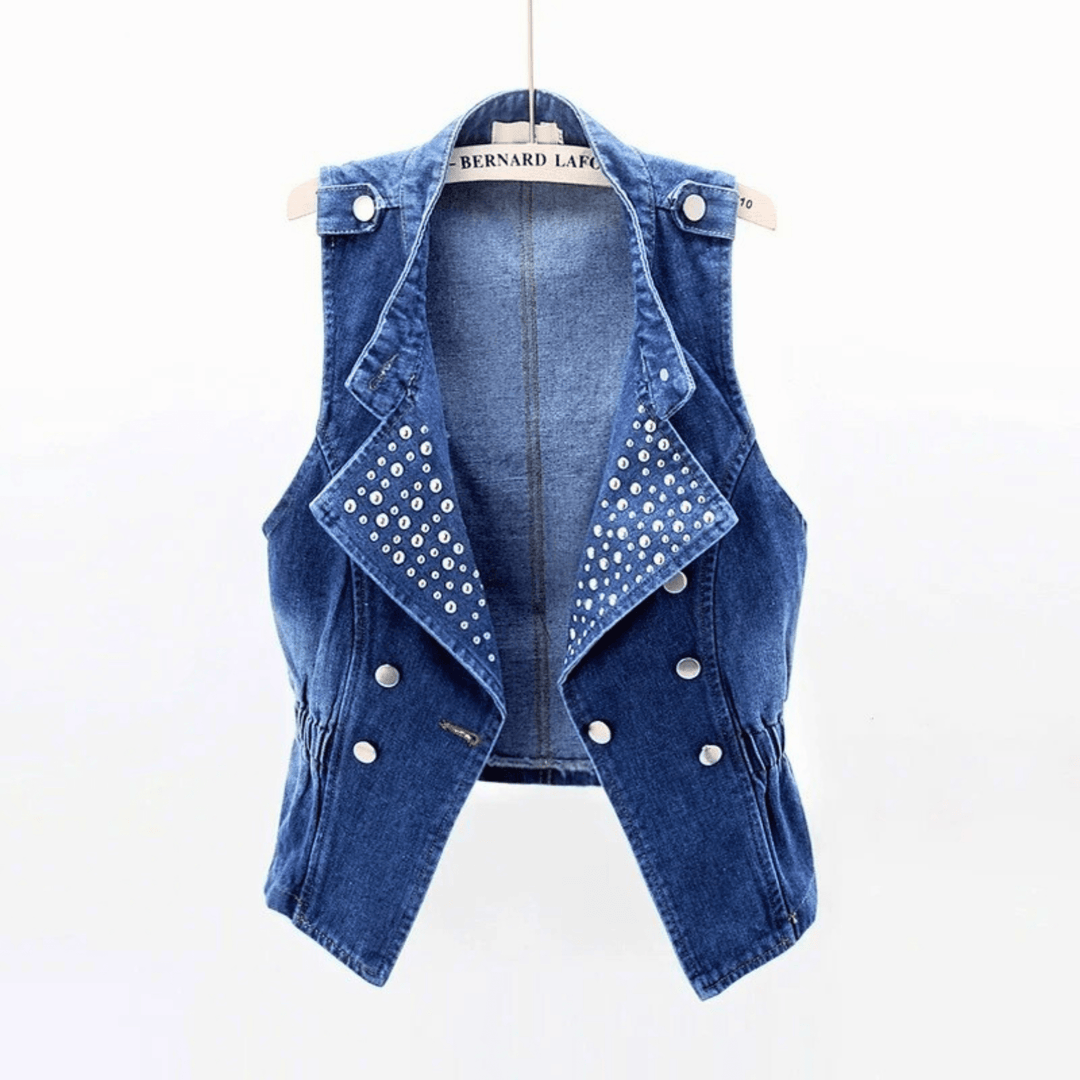 Nortvale - Studded Rebel Denim Vest - 000000000