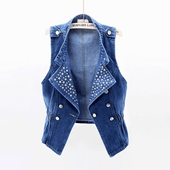Nortvale - Studded Rebel Denim Vest - 000000000