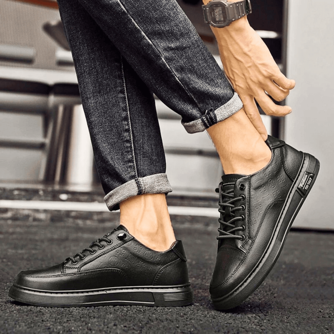 Nortvale - Vero Italiano Genuine Leather Sneakers - 14:193#Black;200000124:200000898