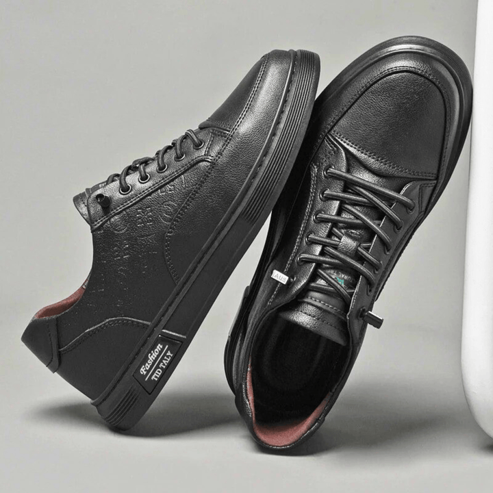 Nortvale - Vero Italiano Genuine Leather Sneakers - 14:193#Black;200000124:200000898