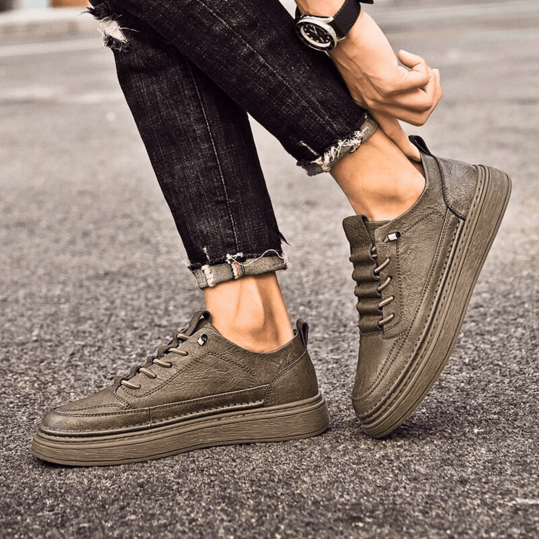 Nortvale - Vulcanized Genuine Leather Sneakers - 14:200001438;200000124:200000334