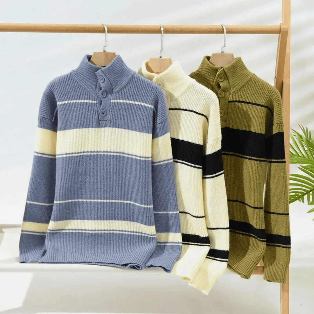 Molvana - LuxeStripe Knit Sweater - 14:200004889;5:361386#M 50 - 55KG