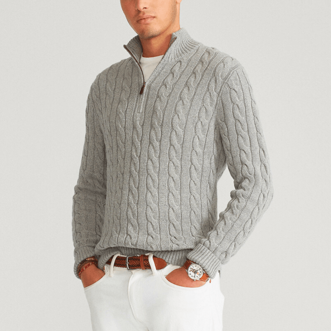 CableKnit Quarter - Zip Sweater - Molvana