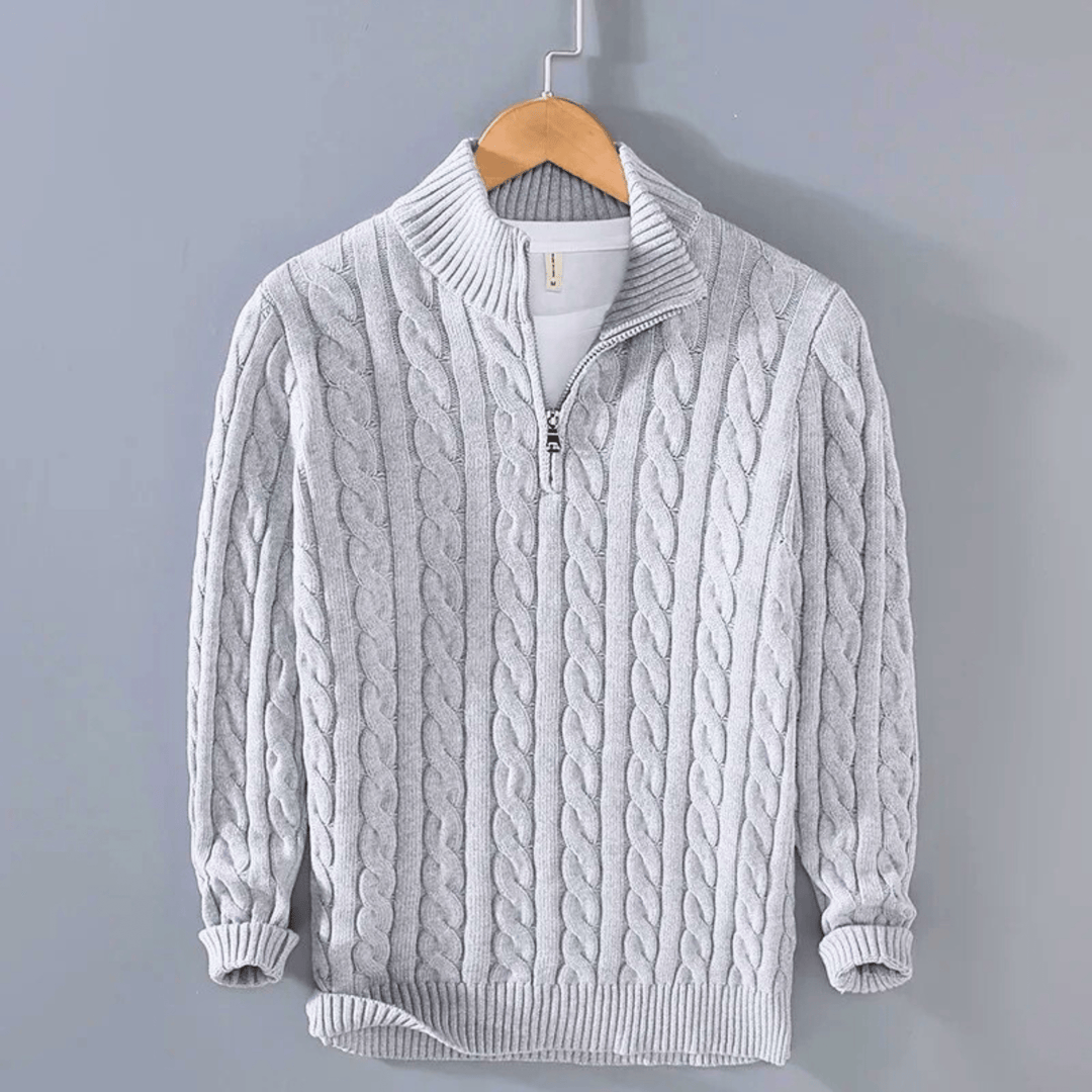 CableKnit Quarter - Zip Sweater - Molvana