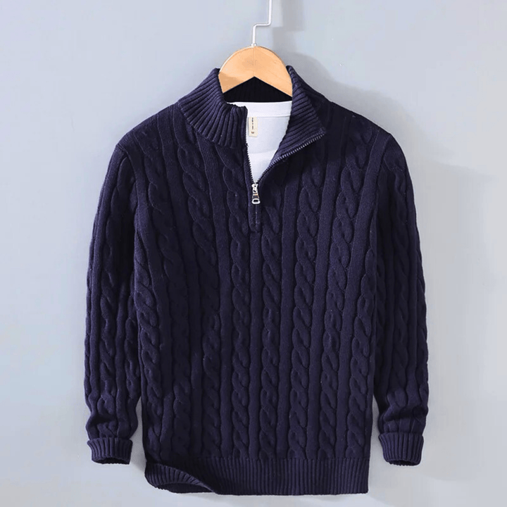 CableKnit Quarter - Zip Sweater - Molvana