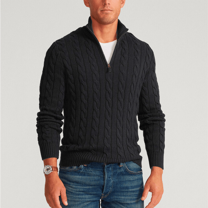 CableKnit Quarter - Zip Sweater - Molvana