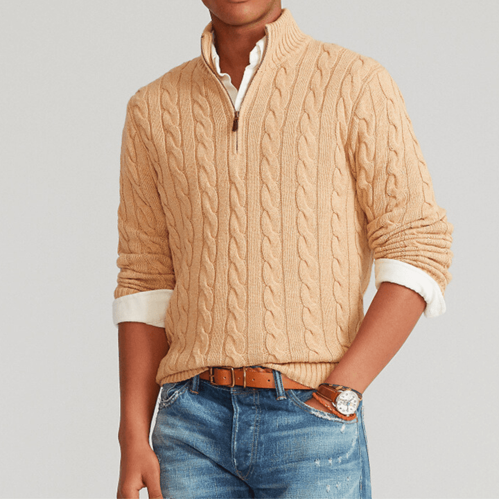 Weston & Finch - CableKnit Quarter - Zip Sweater - 14:200001438F3315;5:100014064