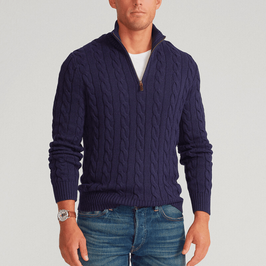 Weston & Finch - CableKnit Quarter - Zip Sweater - 14:201800840F3318;5:100014064