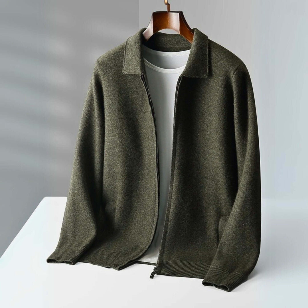 Weston & Finch - Merino Zip - Up Cardigan - 14:200004889Olive green;5:100014064